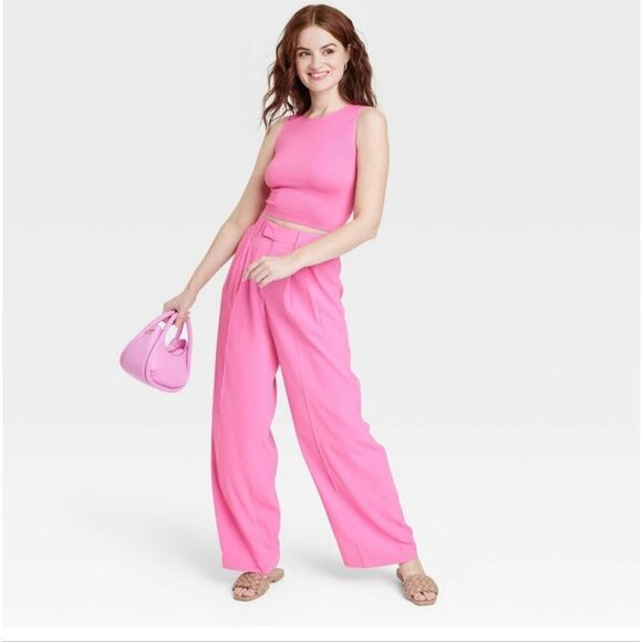 A New Day Women's Wide Leg Straight High Rise Fluid Pants SIZE 2 - Picture 4 of 5